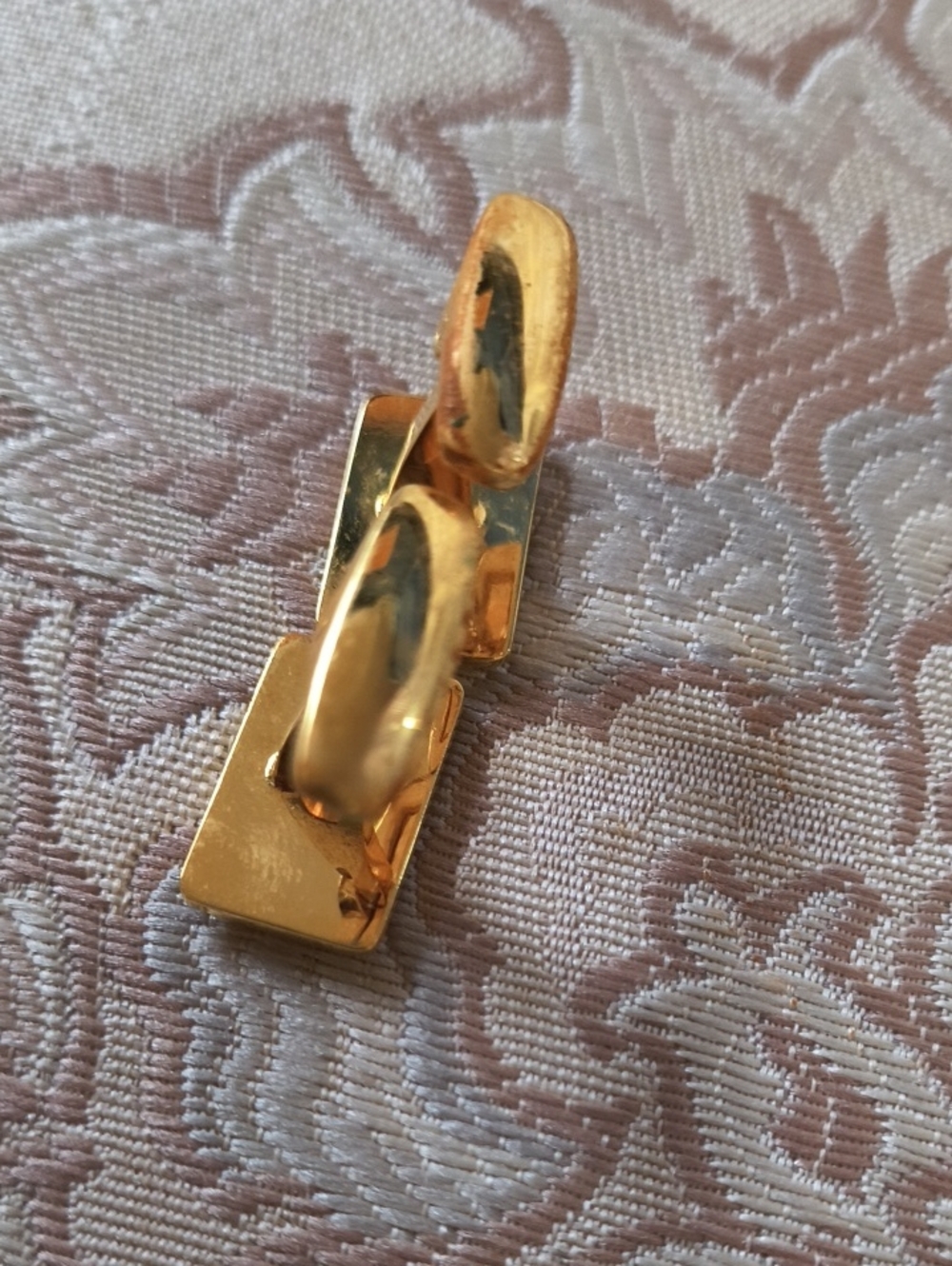 YSL Vintage Silver Gold Button Cufflinks - Picture 4 of 4